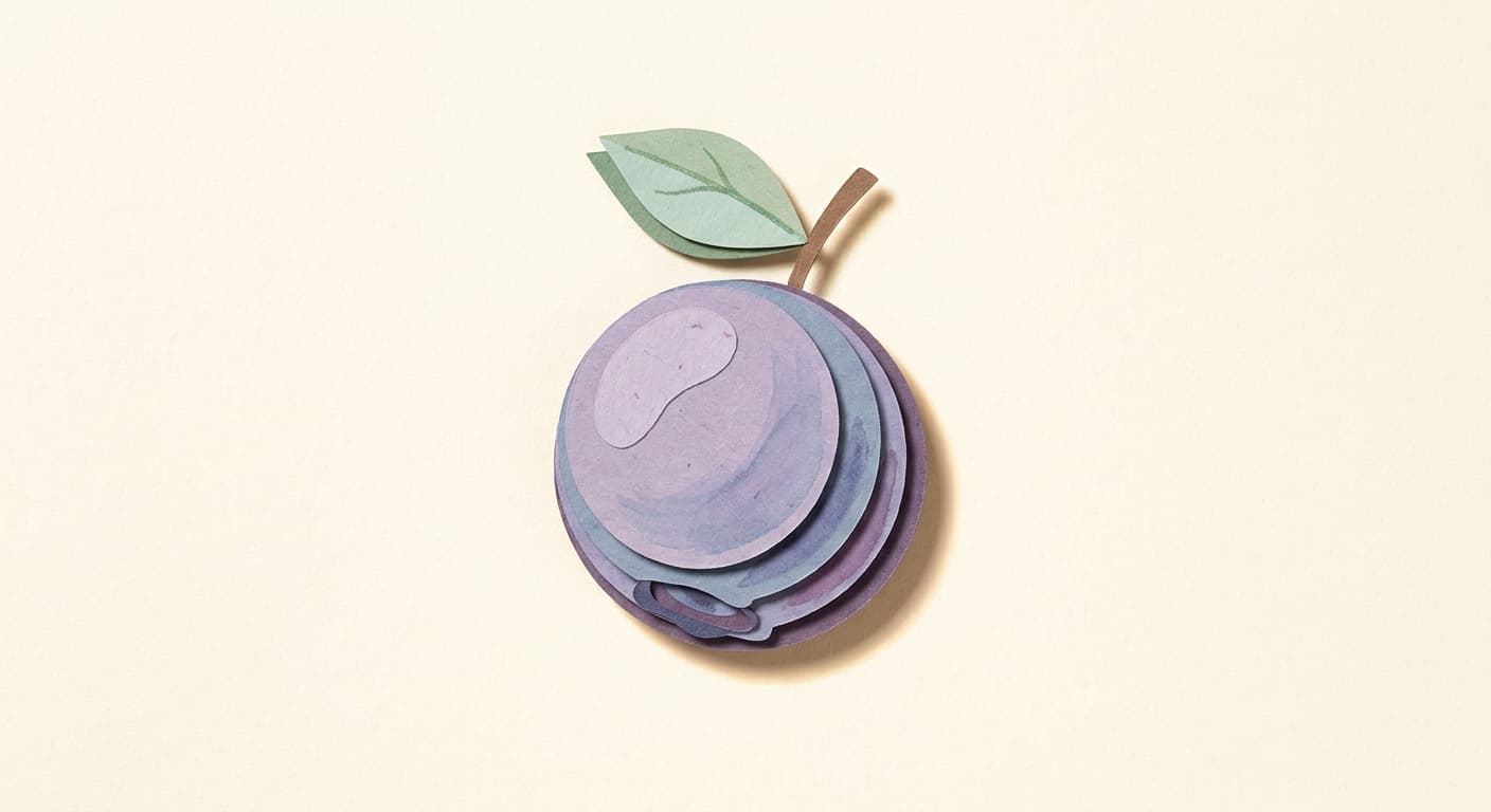 Paper-cut illustration: a blueberry