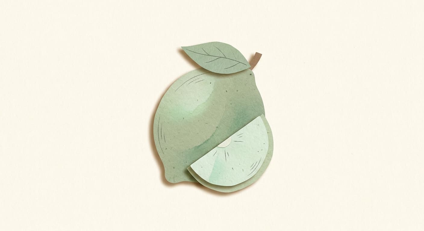 Paper-cut illustration: a lime