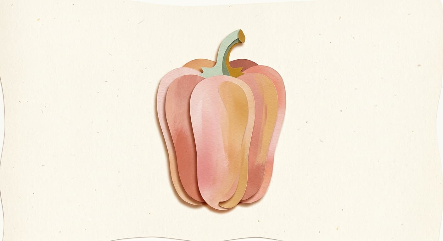 Paper-cut illustration: un pimiento