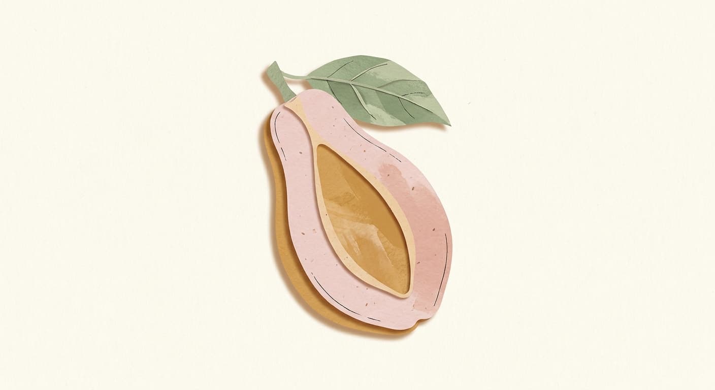 Paper-cut illustration: una papaya