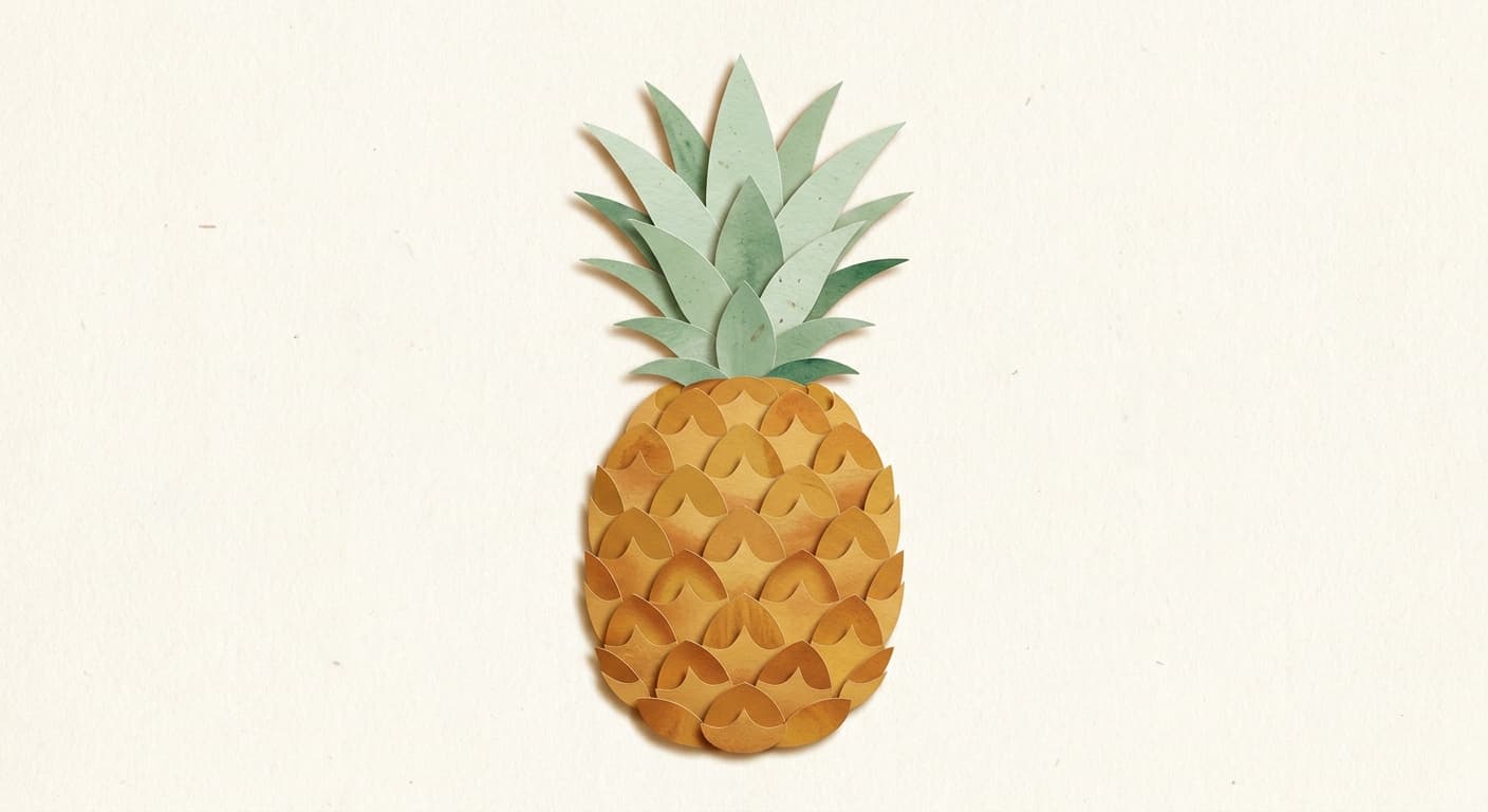 Paper-cut illustration: una piña