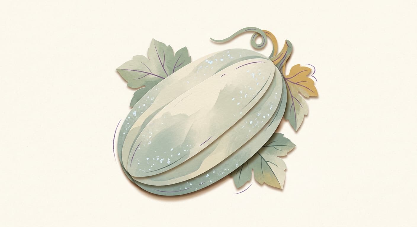 Paper-cut illustration: a winter melon