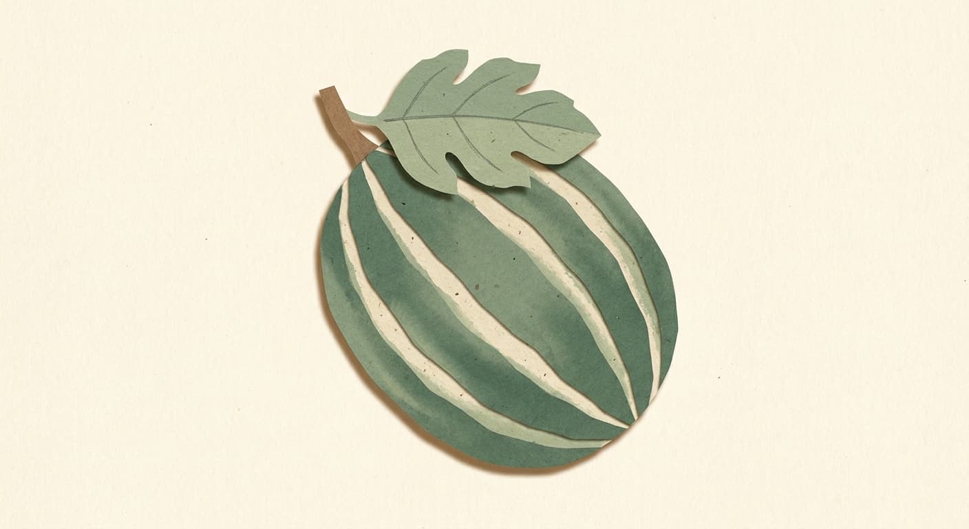 Paper-cut illustration: a watermelon